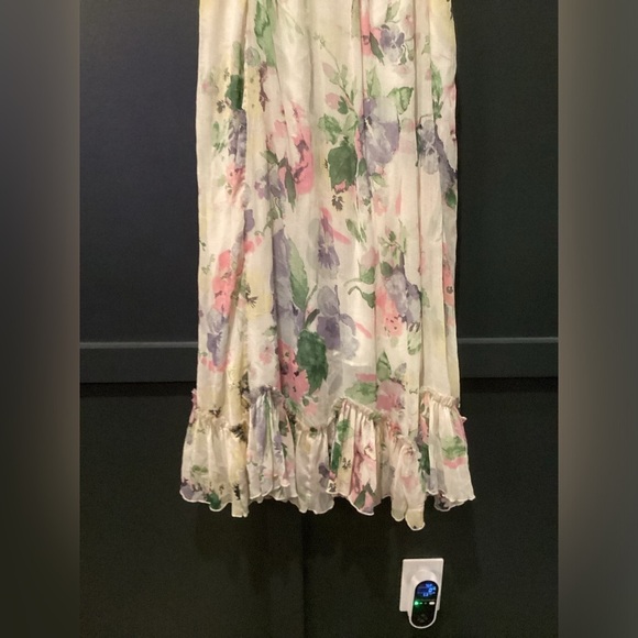 Soft Surroundings Pastel Floral Layered chiffon cottagecore maxi Midi dress - Picture 3 of 14